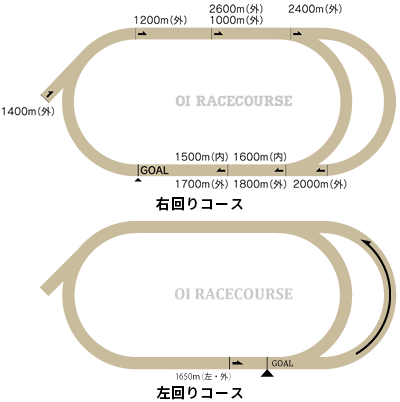 大井競馬場の距離別の特徴・コース傾向